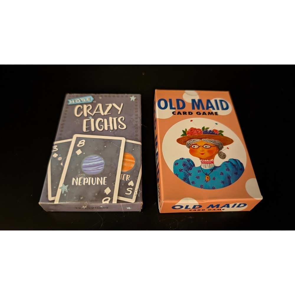 Hoyle Crazy Eights & Dimestore Dreams Old Maid Card Games Lot of 2 Complete